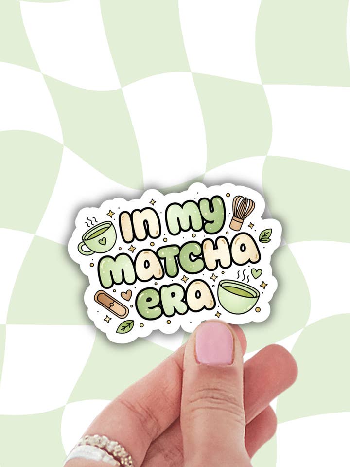 matcha sticker, koffie sticker, schattige laptopstickers voor wholesale door Lalatina Shop