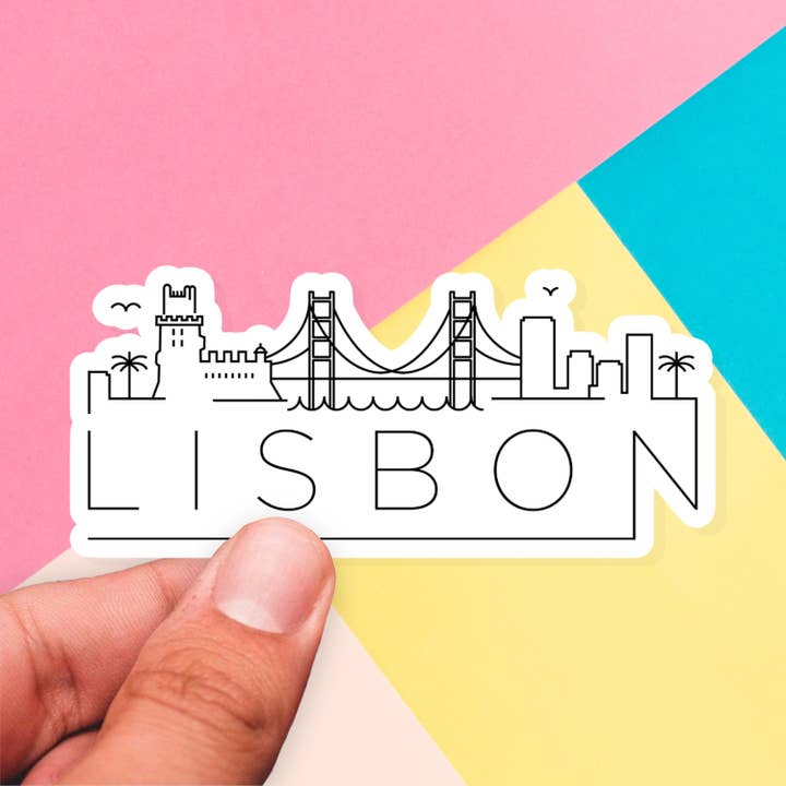 Lisbon Skyline Sticker (20 Color Options) for wholesale by The State Stickers