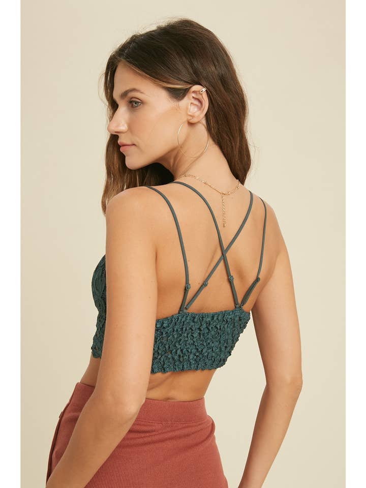 Wishlist Apparel - Wholesale Bralette - Women's - DOUBLE STRAP SCALLOPED LACE BRALETTE / WL17-01366