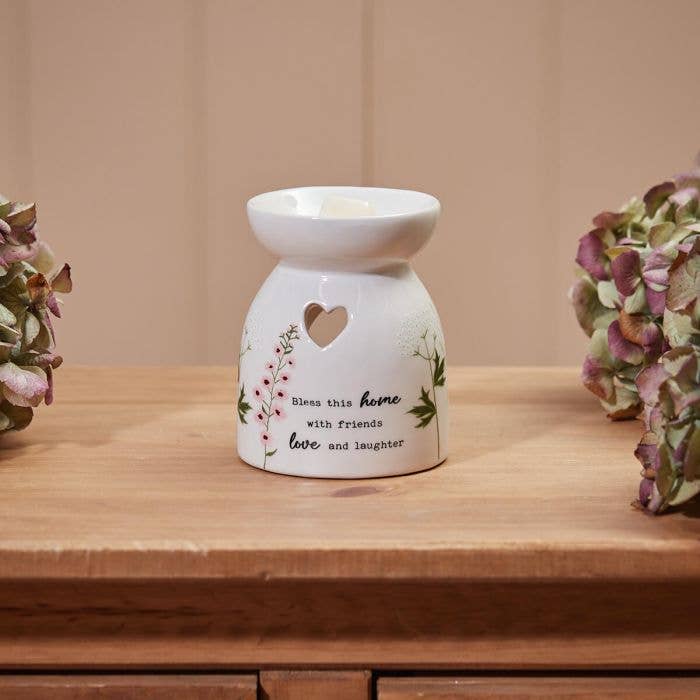 Langs - Venta al por mayor Calentador de cera - Quemador de Cera Cerámico Floral Home Bless this Home0