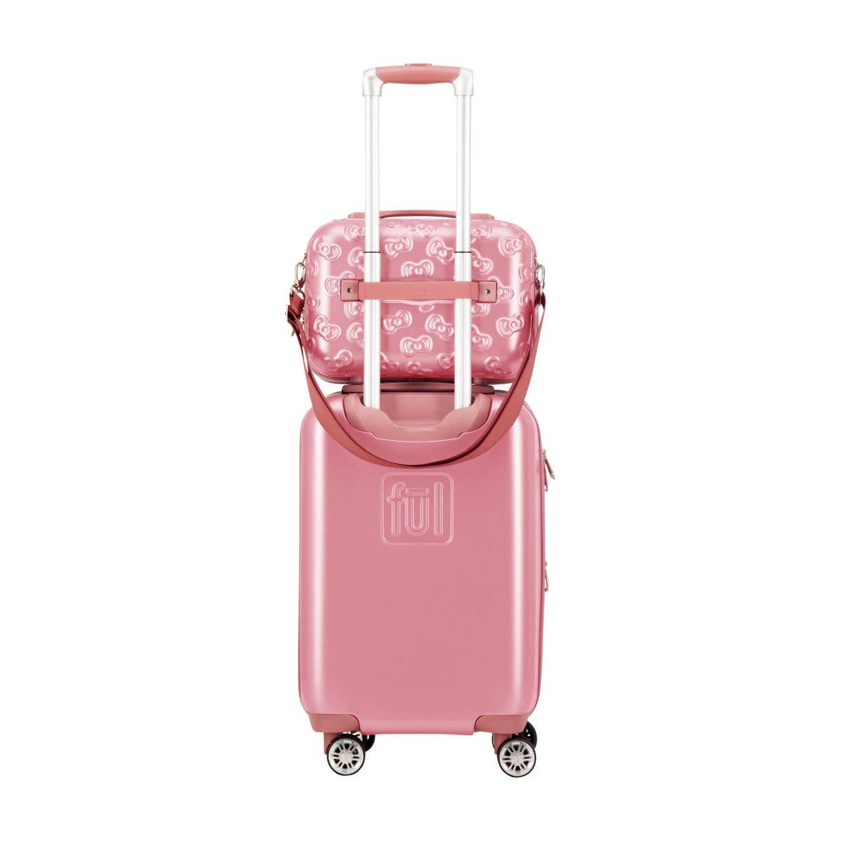 FUL Luggage (Concept One) – wholesale Make-up/cosmetic bag – Hello Kitty Pink Molded Carry-on Train Case7