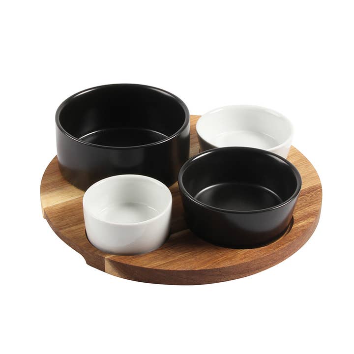 Cabo 5Pc Tapas Set Black/White for wholesale by Harman Inc