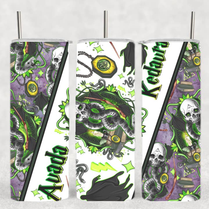 Killer Spell Wizard Magic Book Movie Novel Purple Tumbler for wholesale by The Geek Boutique