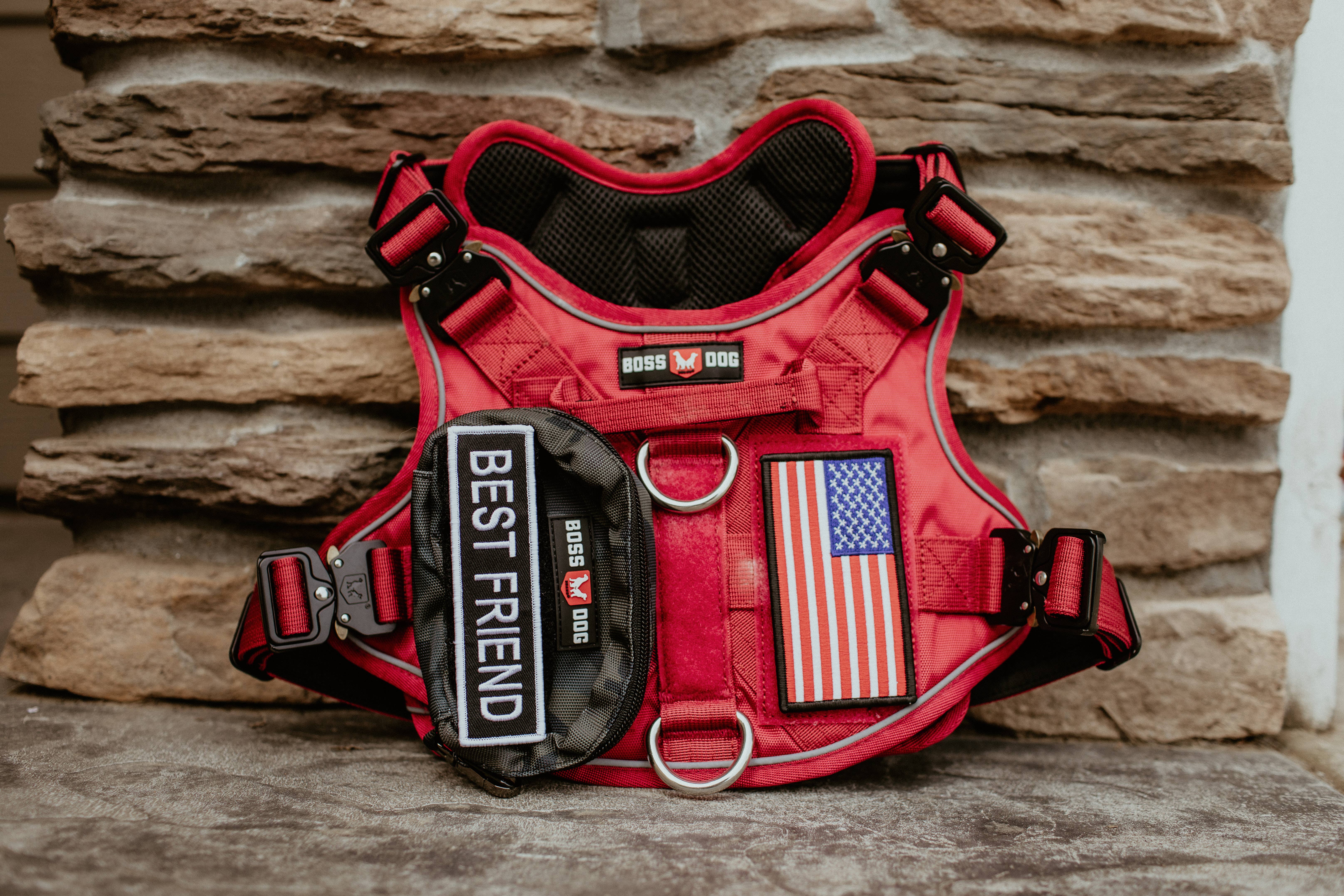 BOSS DOG BRAND, INC. - Wholesale Pet Harness - Dog - USA Full Color LG/XL Nylon Velcro Patch Harnesses1