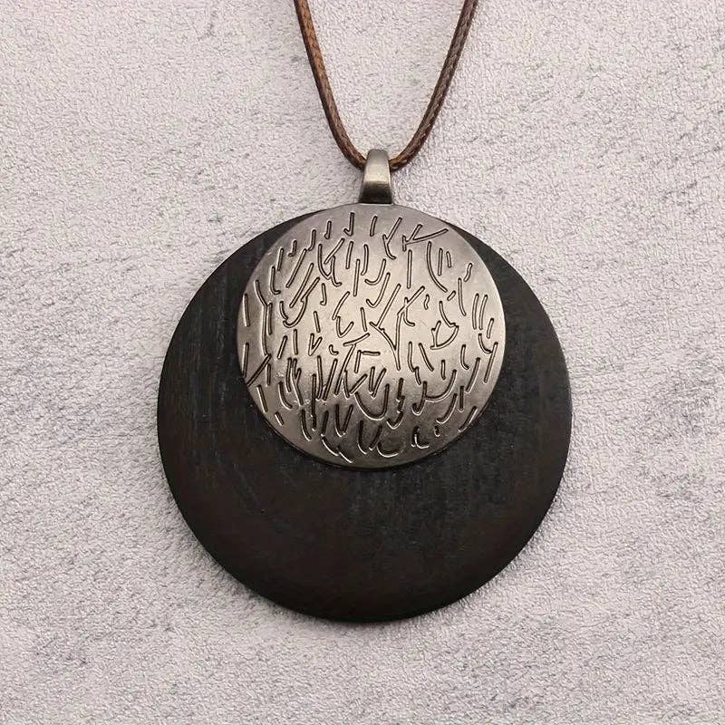 Huis Van Merken - Venta al por mayor Collares con colgantes/abalorios - Collar colgante bohemio retro de aleación estilo étnico para mujer5