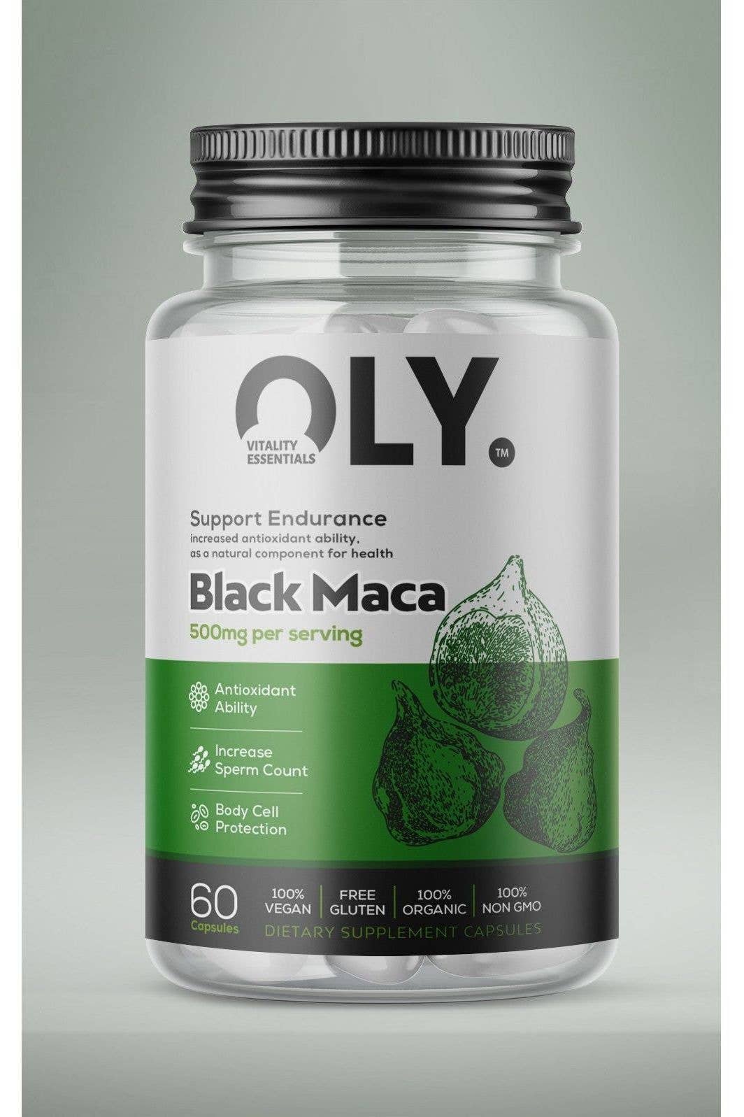 OLY Europe - Wholesale Oral Supplement/Vitamin - Oly - Black Maca - 500mg - 60 vcaps
