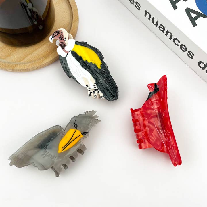 TheDivaSoap - Wholesale Hair Clip - Women's - Vulture, Shoebill & Parrot Claw Clip, Acetate Bird Hair Clip