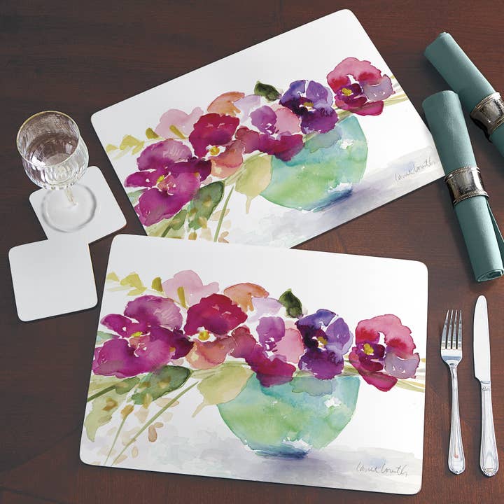 CounterArt/Highland Home/Thirstystone - Wholesale Placemat - Cala Home Bowl Of Blooms Decorative Hardboard Placemats1