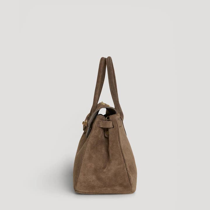 Prestige Milano - Wholesale Tote bag – Women's - Borsa Elizabeth in camoscio taupe e pelle Togo2