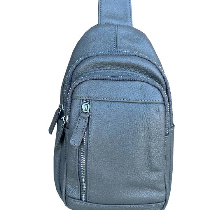 Roma Leathers, Inc. - Wholesale Crossbody Bag - Women's - W009Cowhide leather Sling bag with adjustable shoulder strap