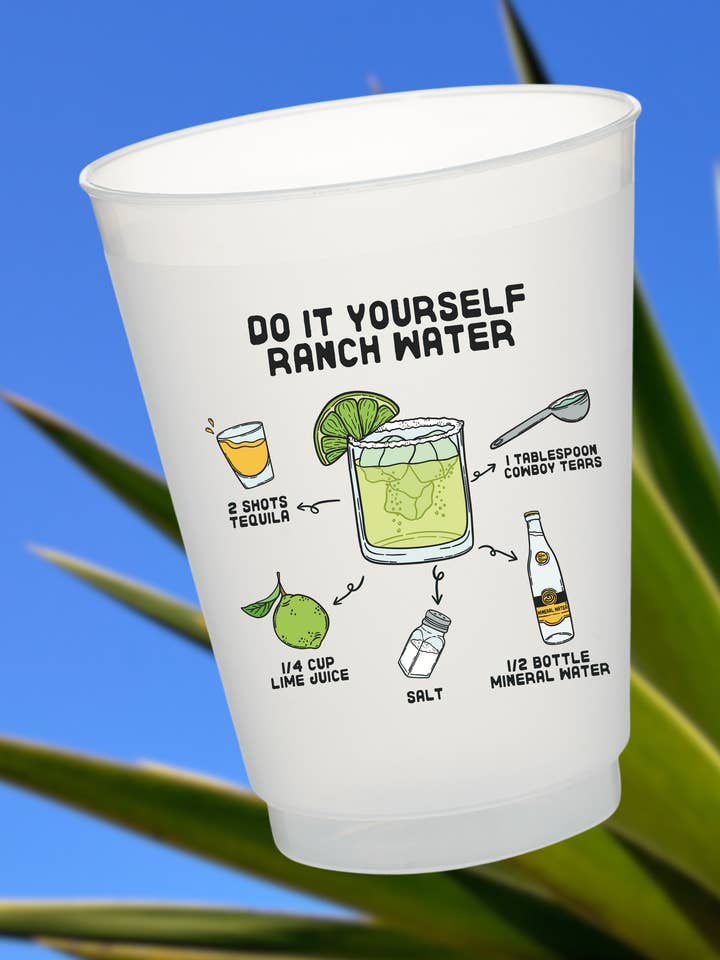 Ranch Water Frosted Becher | 16-Unzen-Becher, 10er-Set für den Großhandel von Electric Feels Company