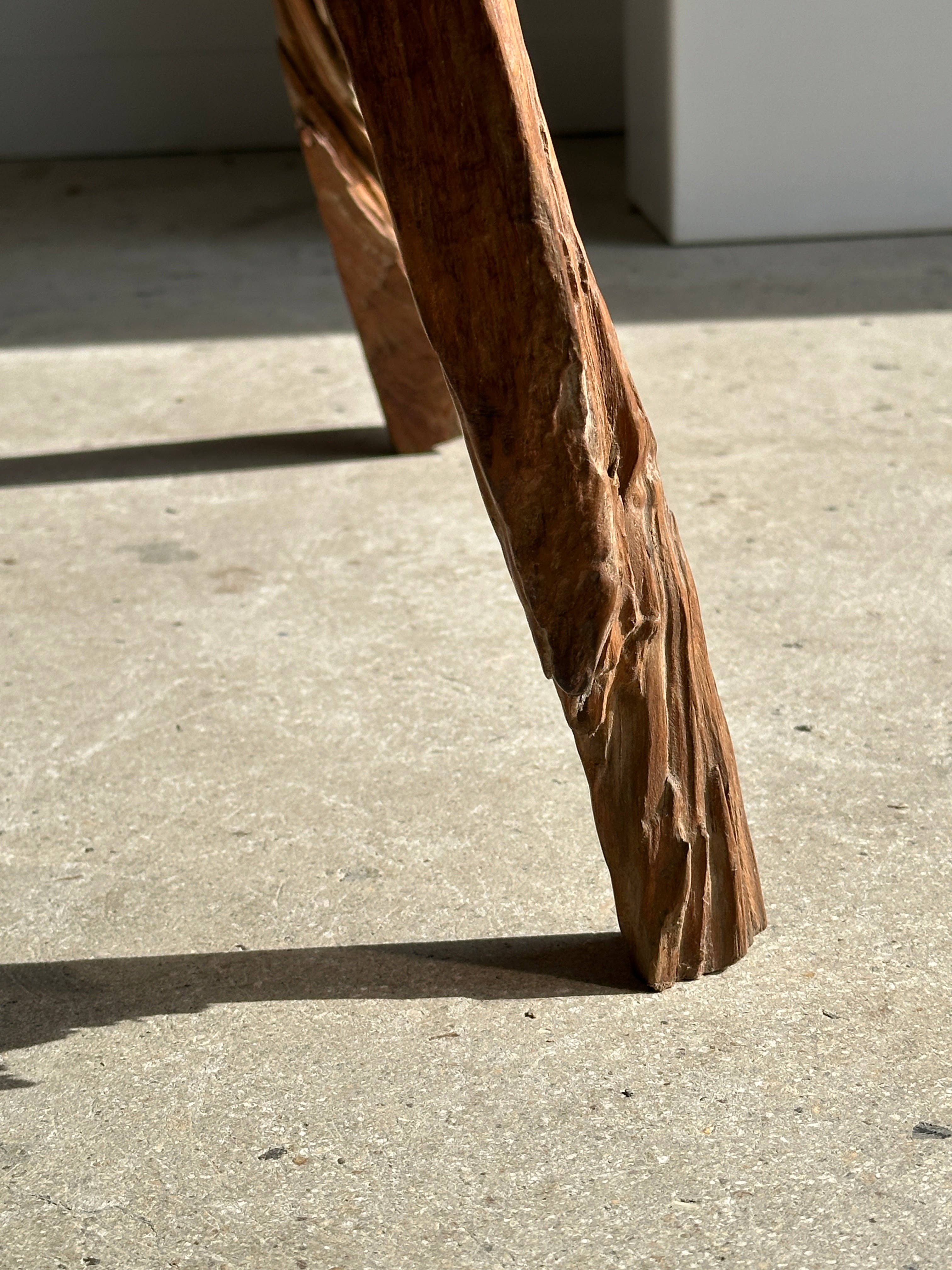 Office Objets - Wholesale Bench - Small organic bench in upcycled Asian teak quadripod openwork seat - Matahari7