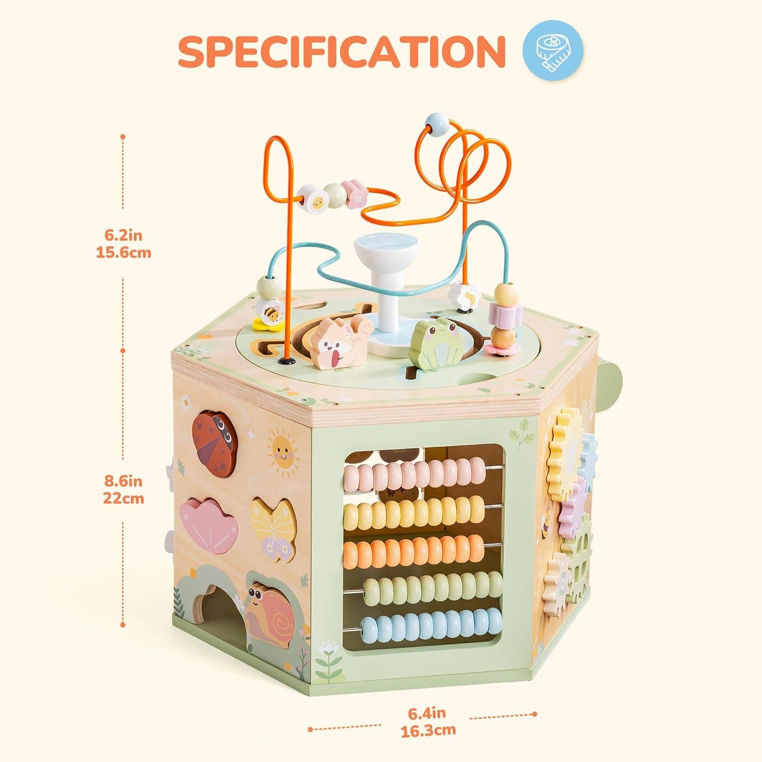 Robud & Mewoofun Official Store - Wholesale Wood Toy - Kids - Robud  Montessori Baby Activity Cube Educational Wooden Toys2