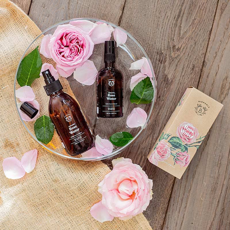 Bionoble – Óleos essenciais/água para rosto e corpo por atacado – Água de Rosas de Damasco Orgânica7