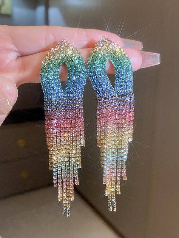 UZ Wholesale Store - Wholesale Tassel Earrings - Gradient Hollow Tasseled Earrings - Gold, Fuchsia, Colorful9