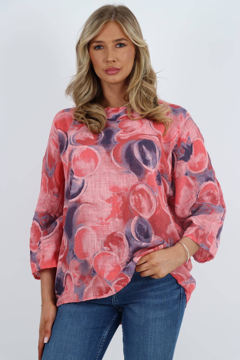 Miss Bold – wholesale Blouse – Women’s – Italian Circle Print Cotton Top59