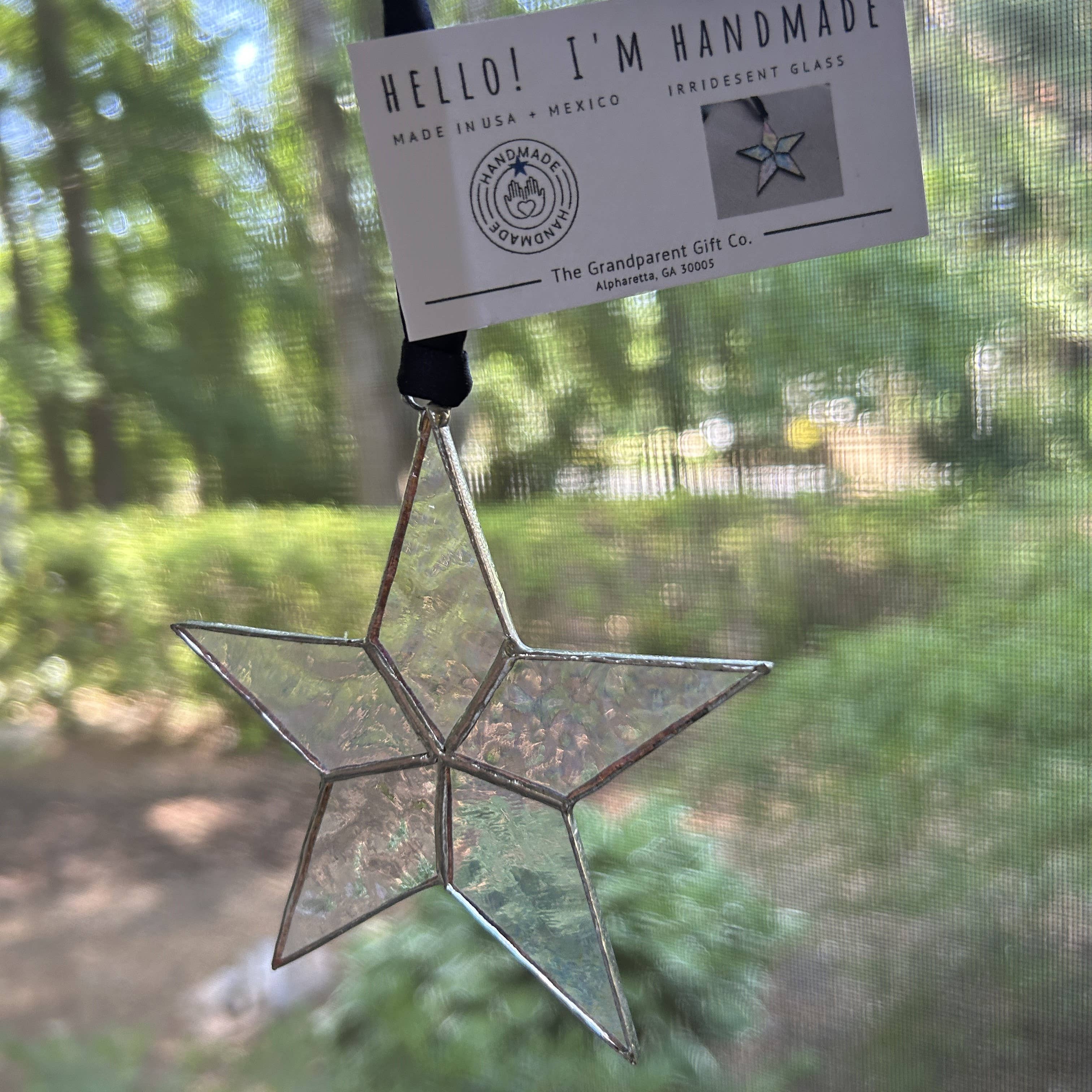 The Grandparent Gift Co. Inc. - Wholesale Ornament - Handmade Stained Glass Star 79963