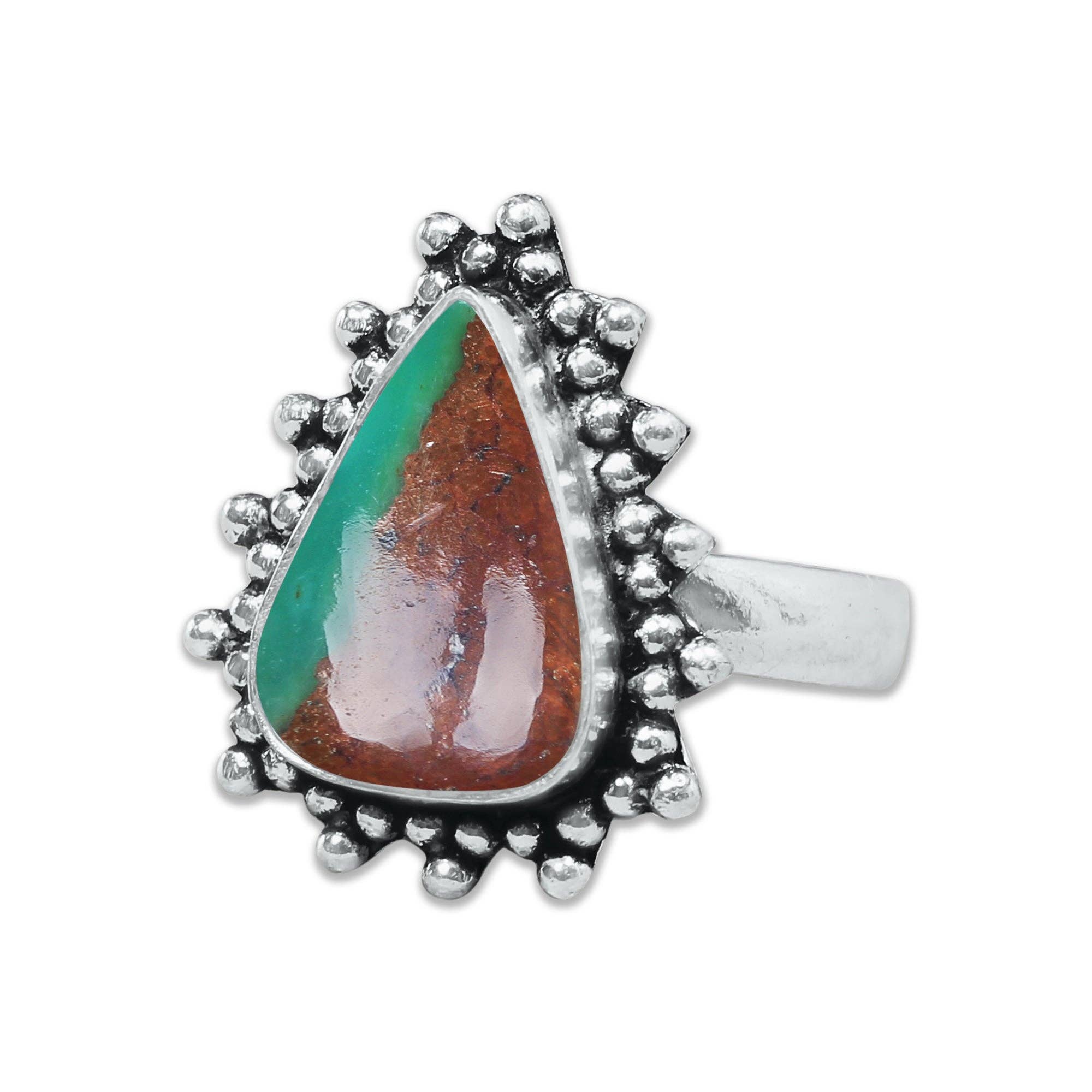 Handmade Jewels - Wholesale Cocktail/Statement Ring - Chrysoprase Matrix Rings – Silver-Plated, Handmade, Assorted Sizes (Made to Order)10