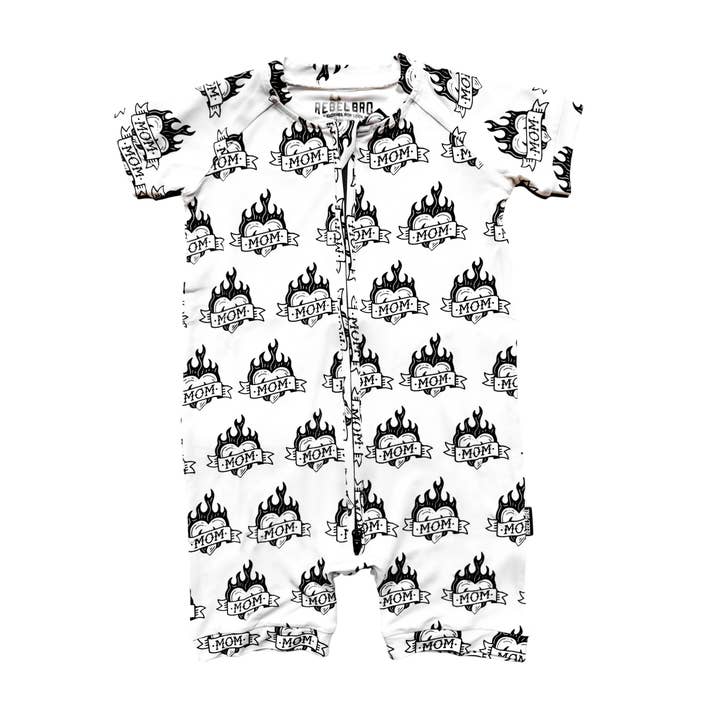 Bamboo Zippy Shortie in Mad Love For My Mama for wholesale by Rebel Bro