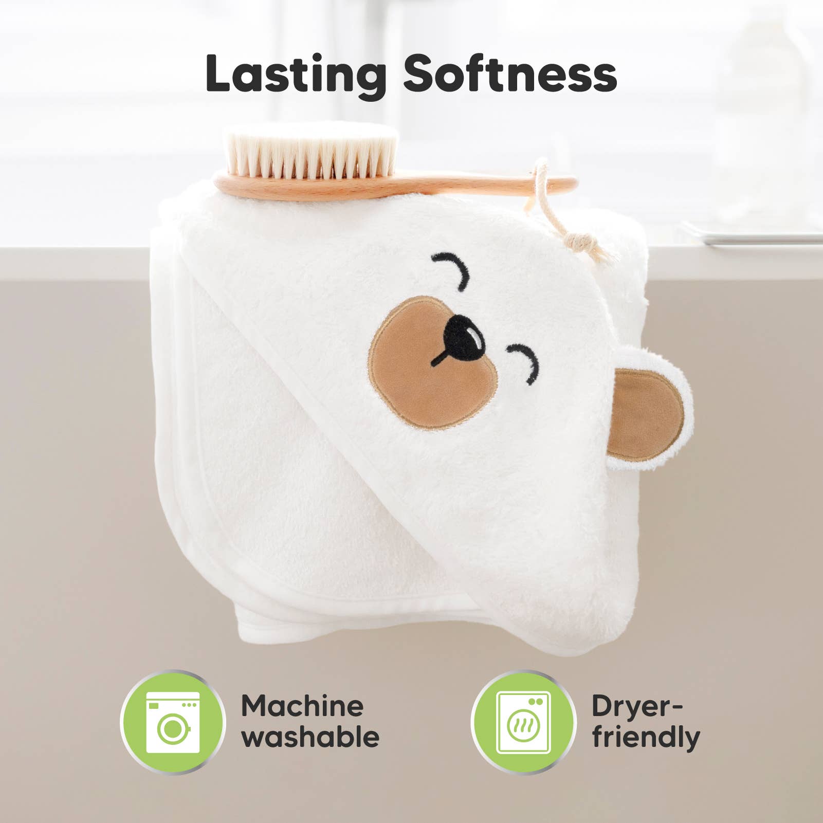 Grizzly KeaBabies Cuddle Baby Hooded Towel for wholesale on Faire6