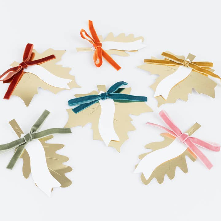 Gold Leaf Bow Place Cards for wholesale by Meri Meri