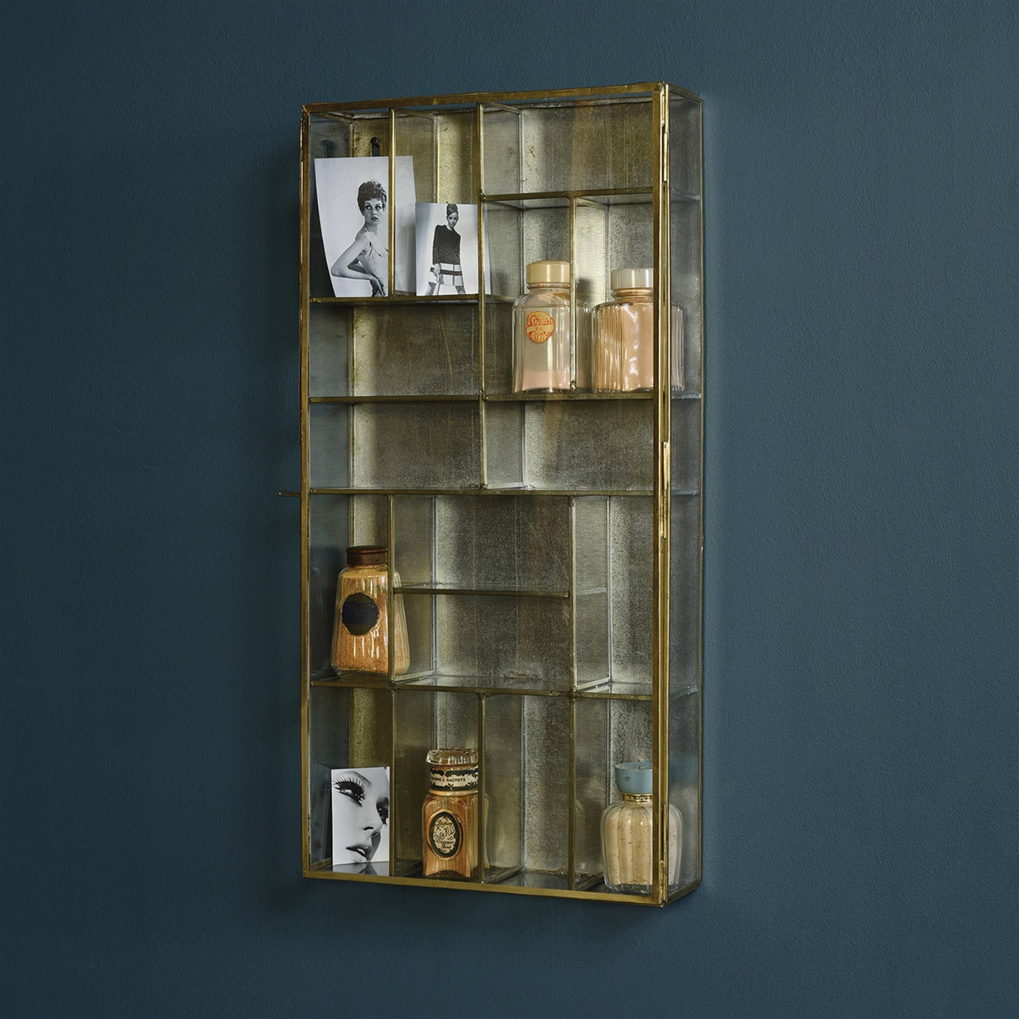HomArt - Wholesale Wall Mounted Shelf - Monroe Divided Wall Case - Brass3