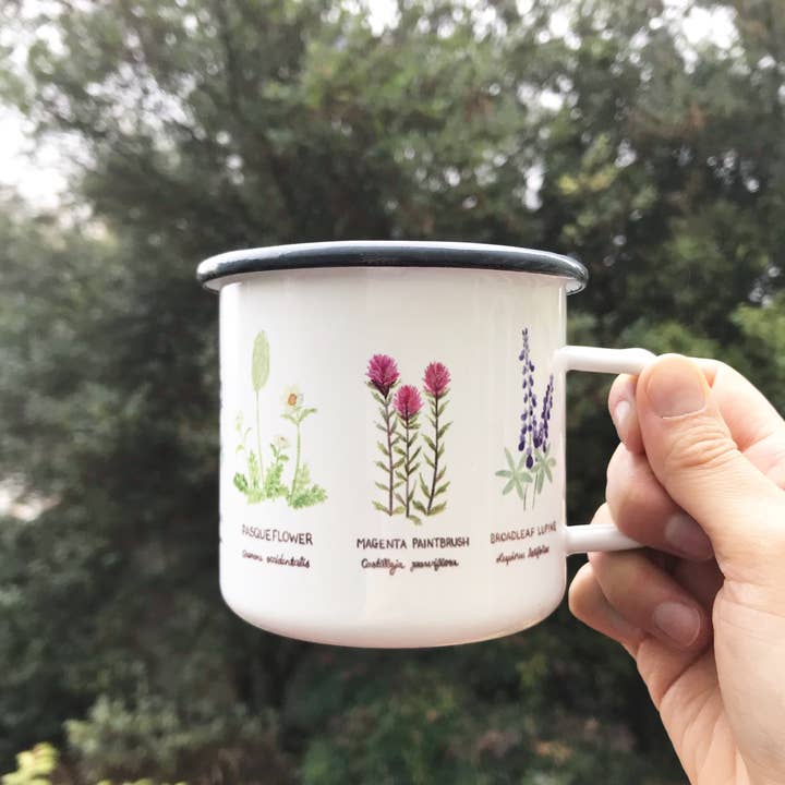 Yardia - Wholesale Coffee Mug - Wildflowers Camp Mug - Enamel Mug - Camping Mug2