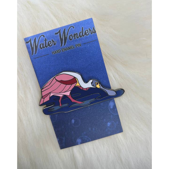 Roamin' Bison Workshop - Wholesale Lapel Pin/Button - Roseate Spoonbill Hard Enamel Pin | Spoonbill Pin | Bird Pin | Animal Pin |
