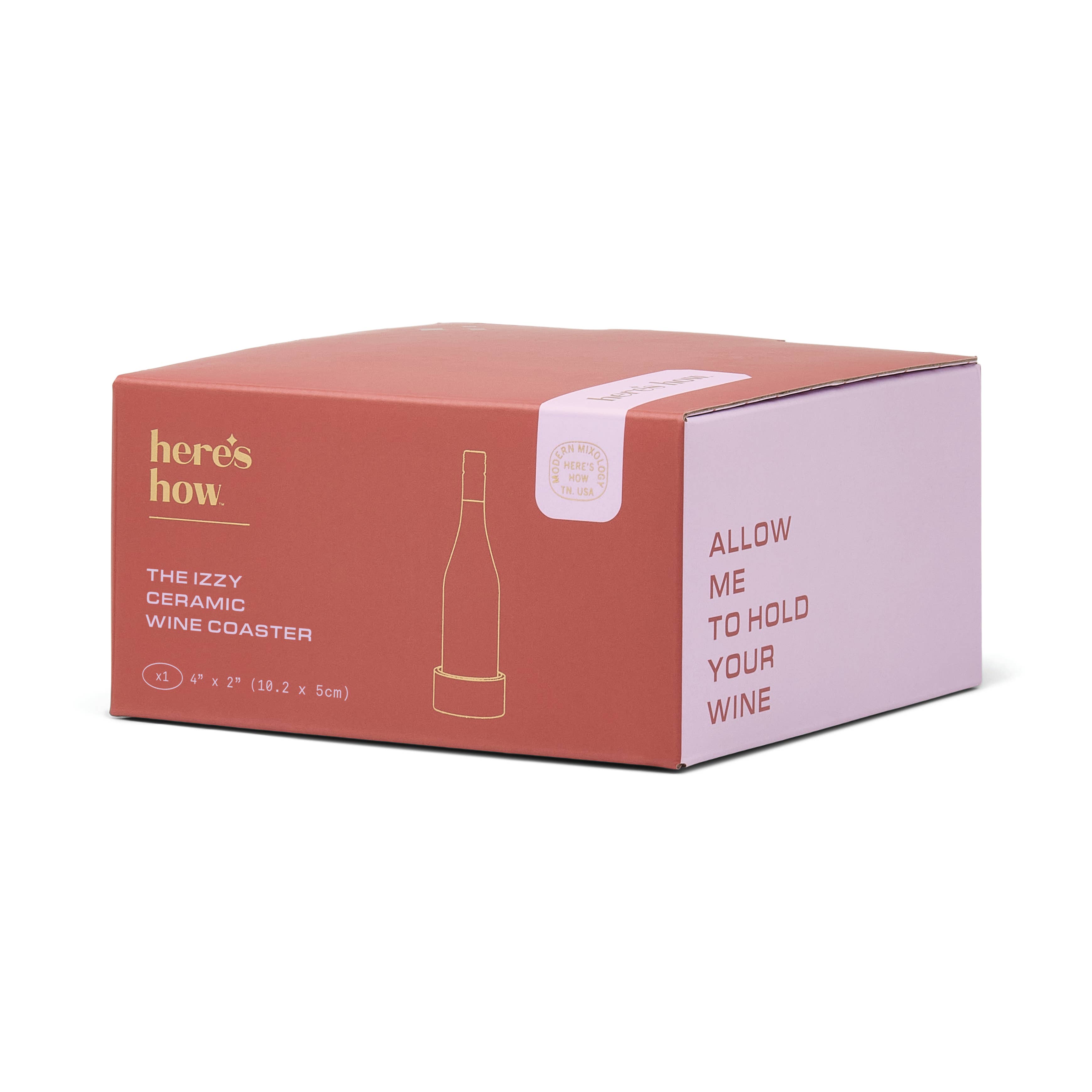 Here's How - Wholesale Coasters - The Izzy Wine Coaster - Lilac & Rust