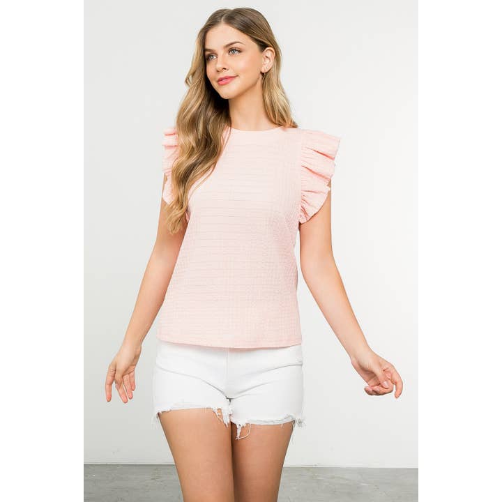 Flæseærmet tekstureret top for engroshandel hos THML