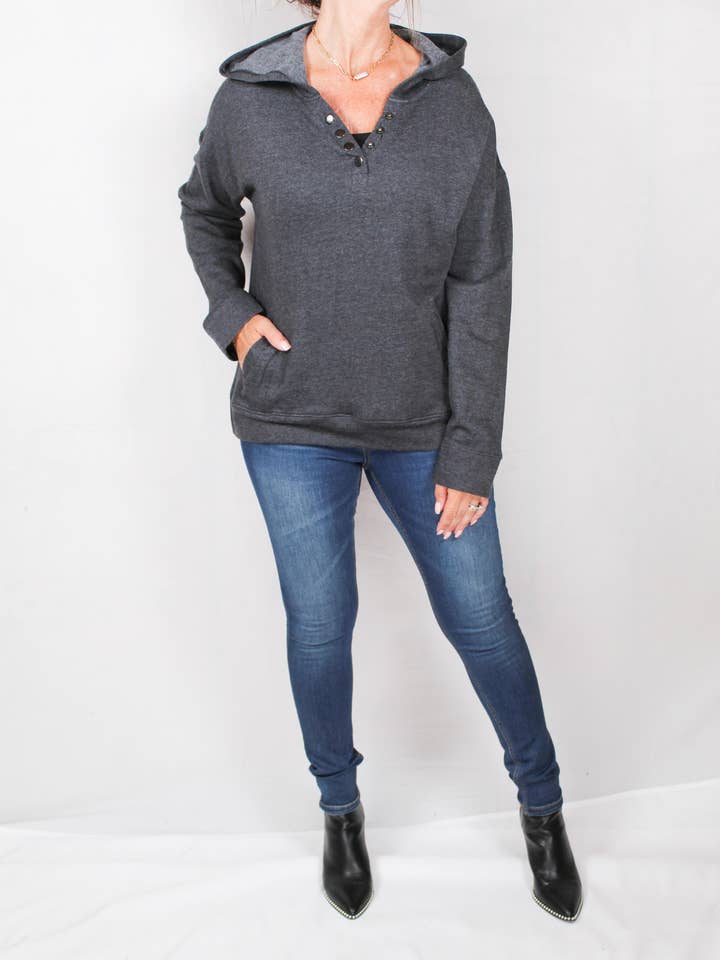 FM35612-C - Charcoal Heather - Fleece Hoodie A856 for wholesale by K & C Clothing, Inc.
