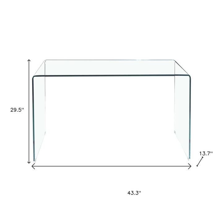 HomeRoots - Wholesale Console Table - 43" Clear Glass Solid Console Table2