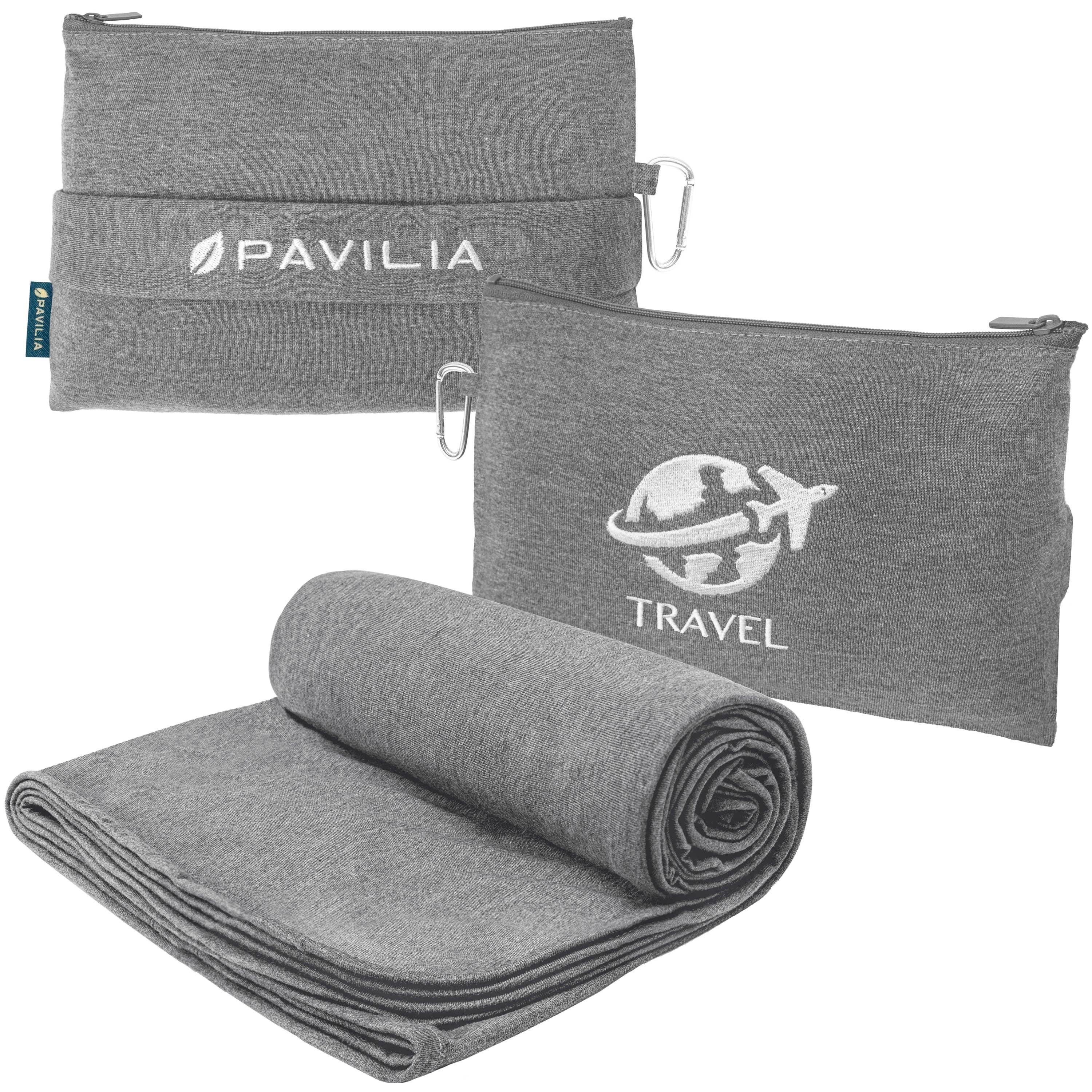 Pavilia - Wholesale Travel Blanket - Compact Fleece Travel Blanket Pillow3