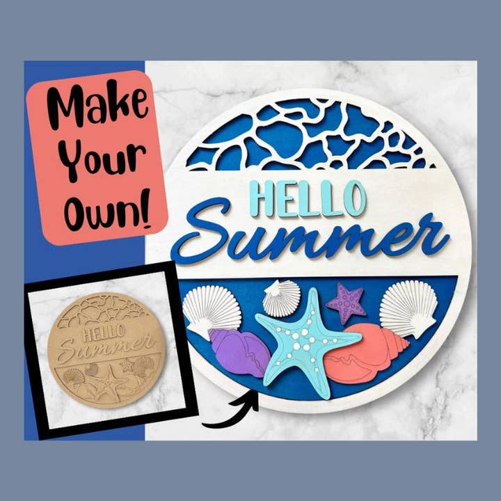 Denton Cove - Wholesale DIY Craft Kit - Hello Summer Seashells DIY Craft Kit3