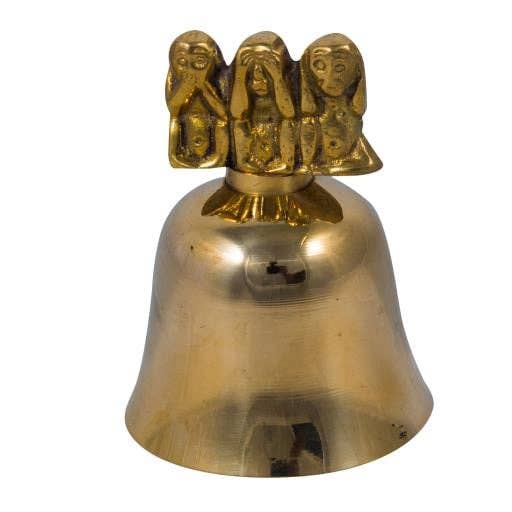Zenn Mässingsklocka 3 Apor Guld-058 för wholesale av International Gifts Ltd.