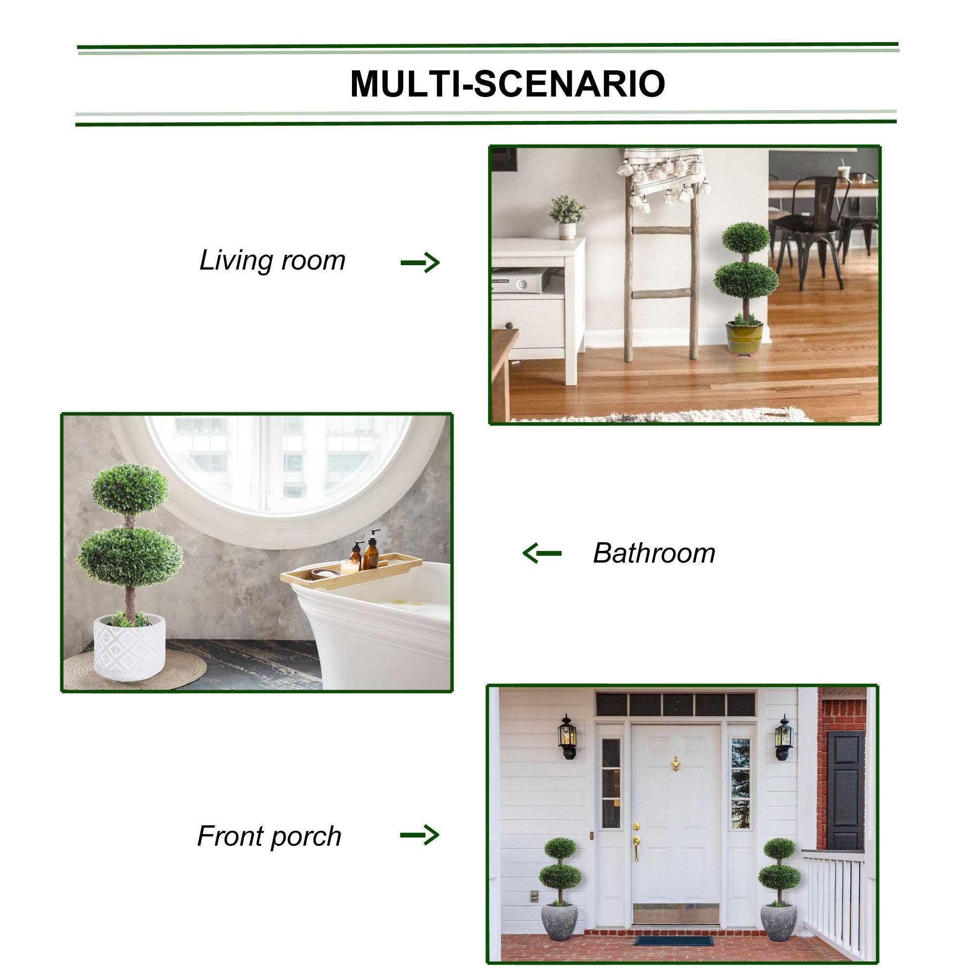 Larksilk - Wholesale Artificial Plant - Elegant 27" Double Ball Boxwood Topiary Faux3