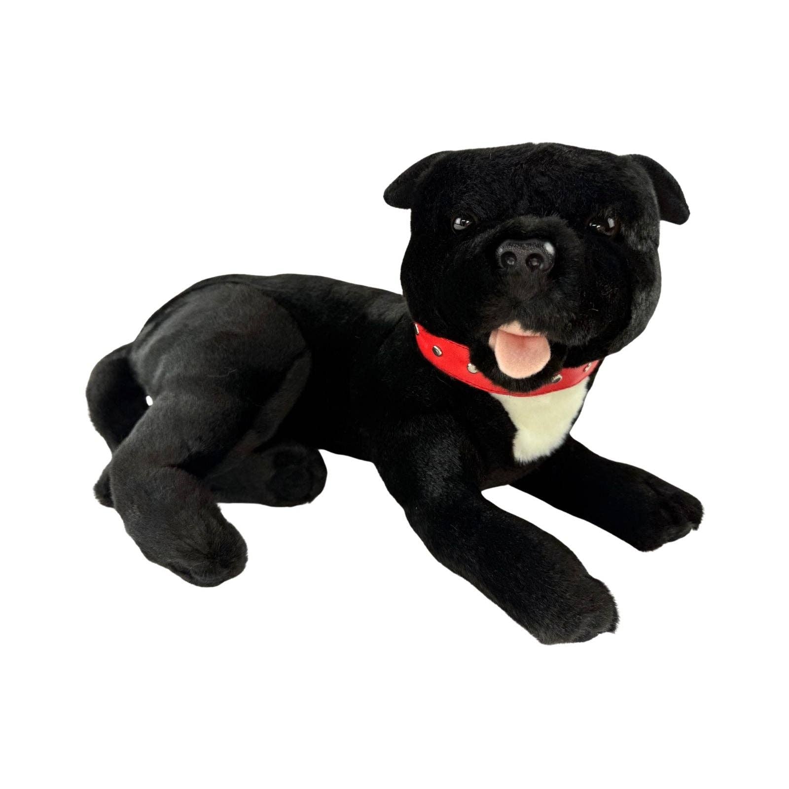 Bocchetta Plush Toys - Vente Peluche – chien - Pepper - Staffy - 35 cm couché, noir5