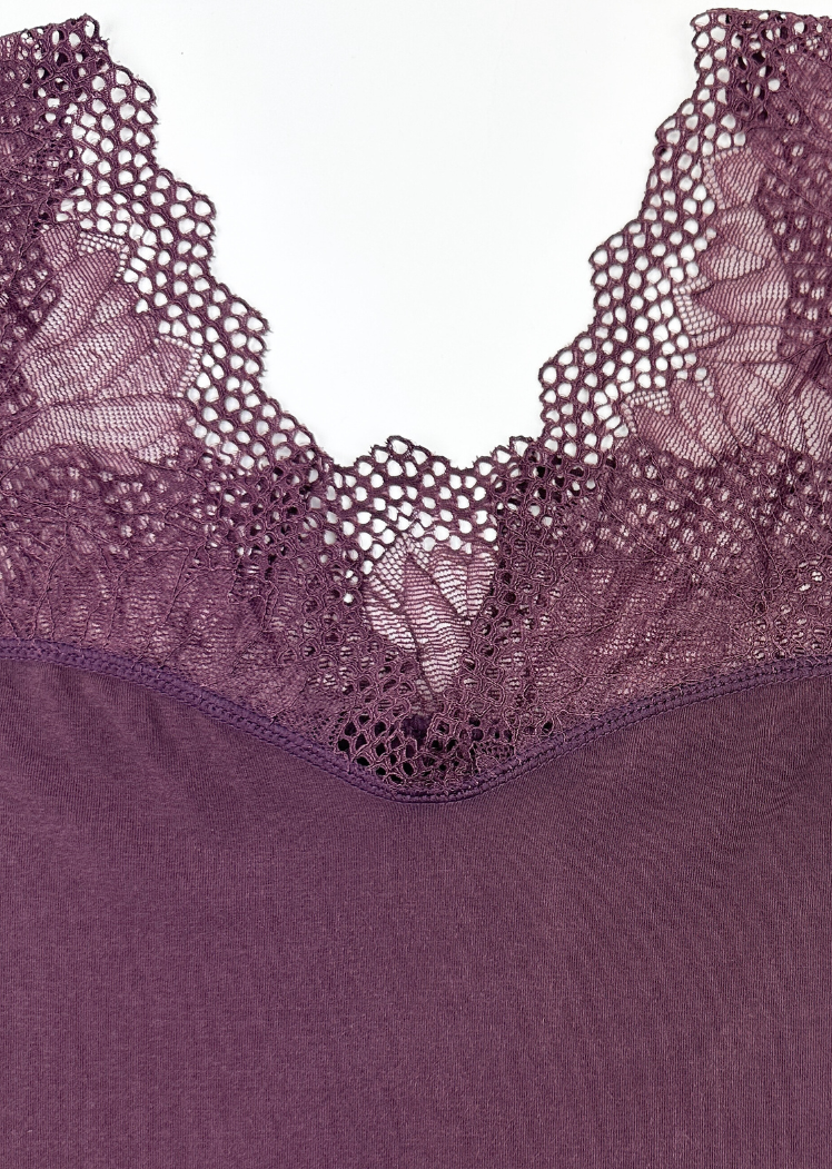 ELIETIAN - Vente Haut en maille – femme - Top réversible avec insert en dentelle83