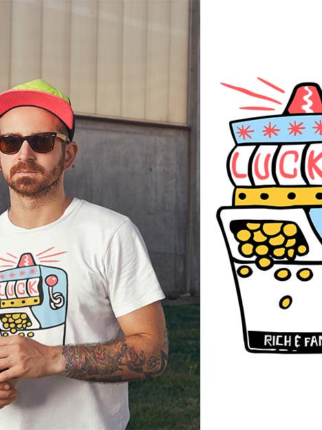 Luck Machine RollUp shirt (diverse kleuren) voor wholesale door Your Shirt Design GbR