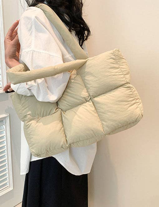 Sweetkama - Wholesale Tote Bag - Women's - Ladies Puff Solid Color Padded Cloud Tote Bag SKAB413414