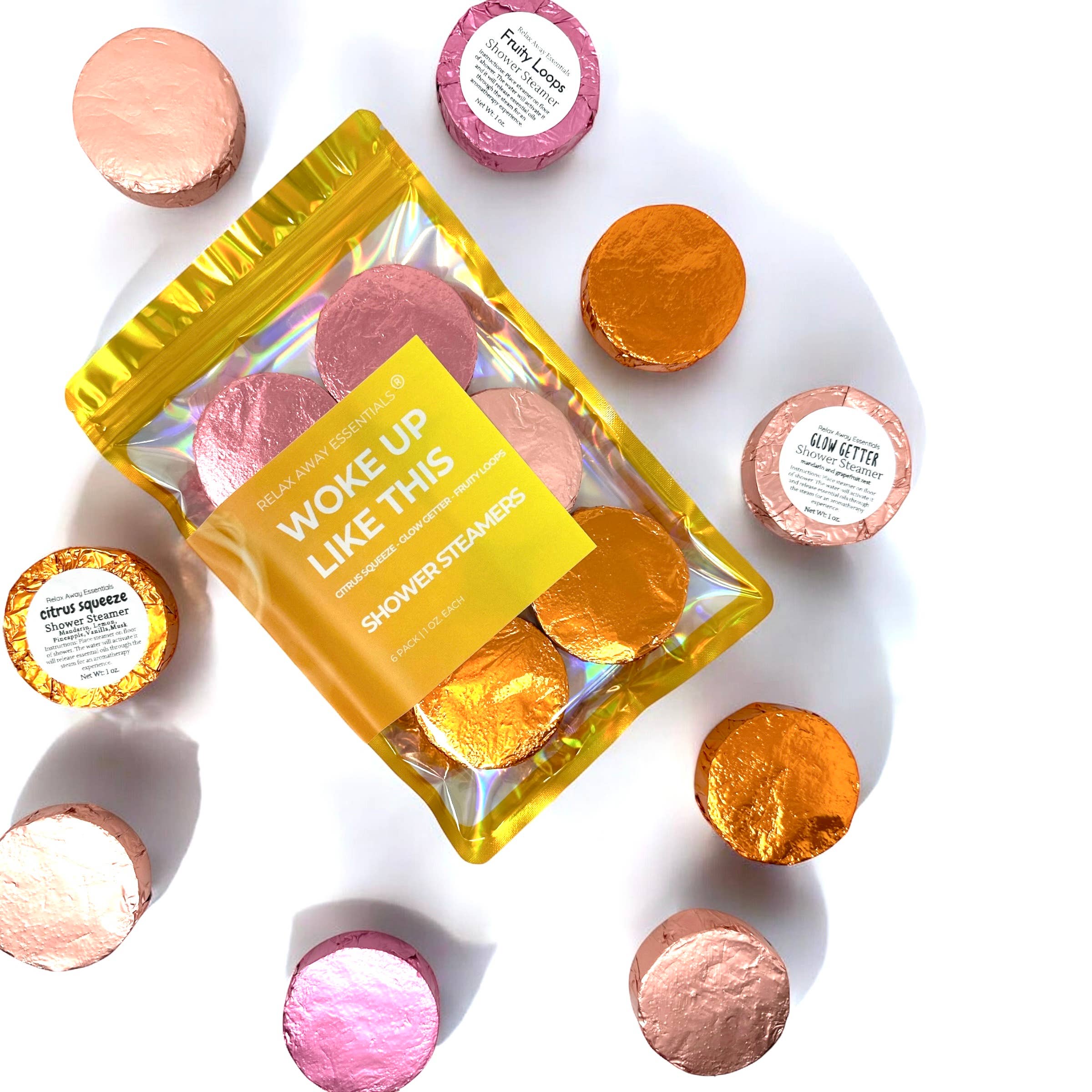 Relax Away Essentials - Wholesale Shower Steamer/Bomb - Woke Up Like This Shower Steamers 6 Pack - Made in USA2