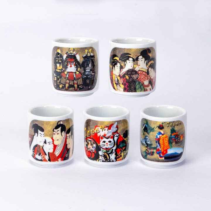 Urban Tokyo - Wholesale Coffee Mug - 5 Piece 1.5oz Sake Cup Gift Set Japan Edo JP (1/60)4
