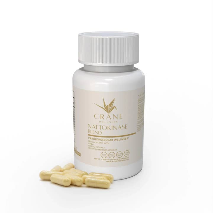 Nattokinase Blend 6,000 FU Cardiovascular Support Capsules for wholesale by Crane Wellness