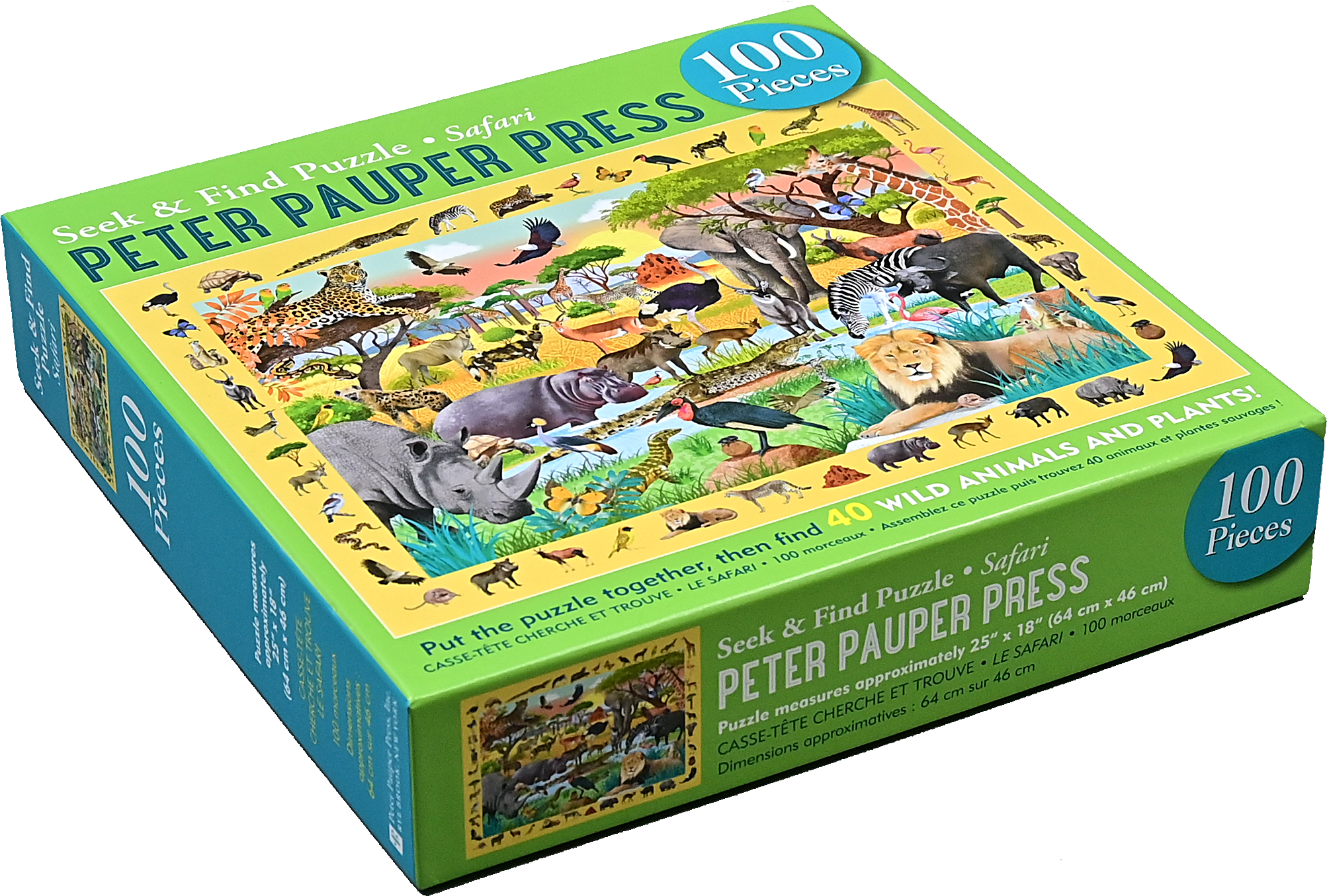 Peter Pauper Press - Wholesale Puzzle - Kids - Safari Seek & Find 100-Piece Jigsaw Puzzle3