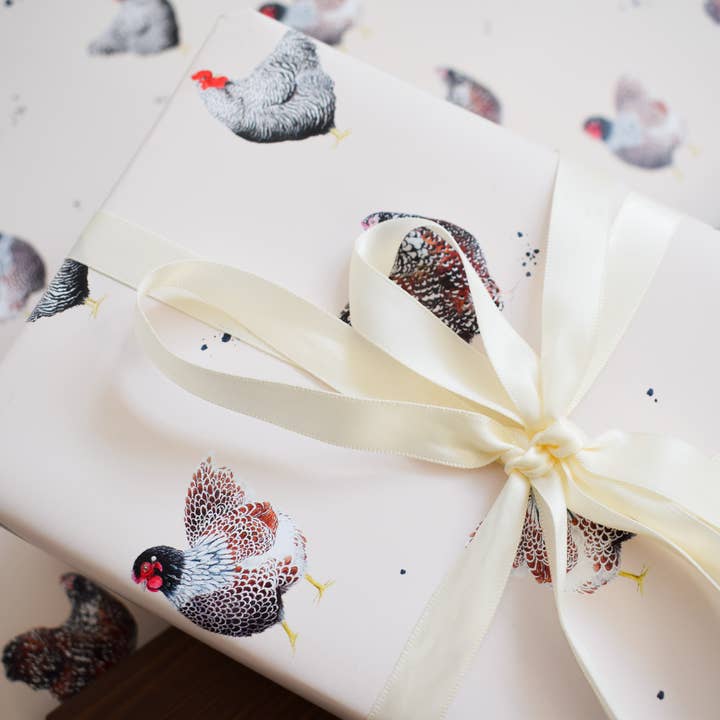 studio frewb - Wholesale Flat Wrap - Chickens gift wrap - single sheets3