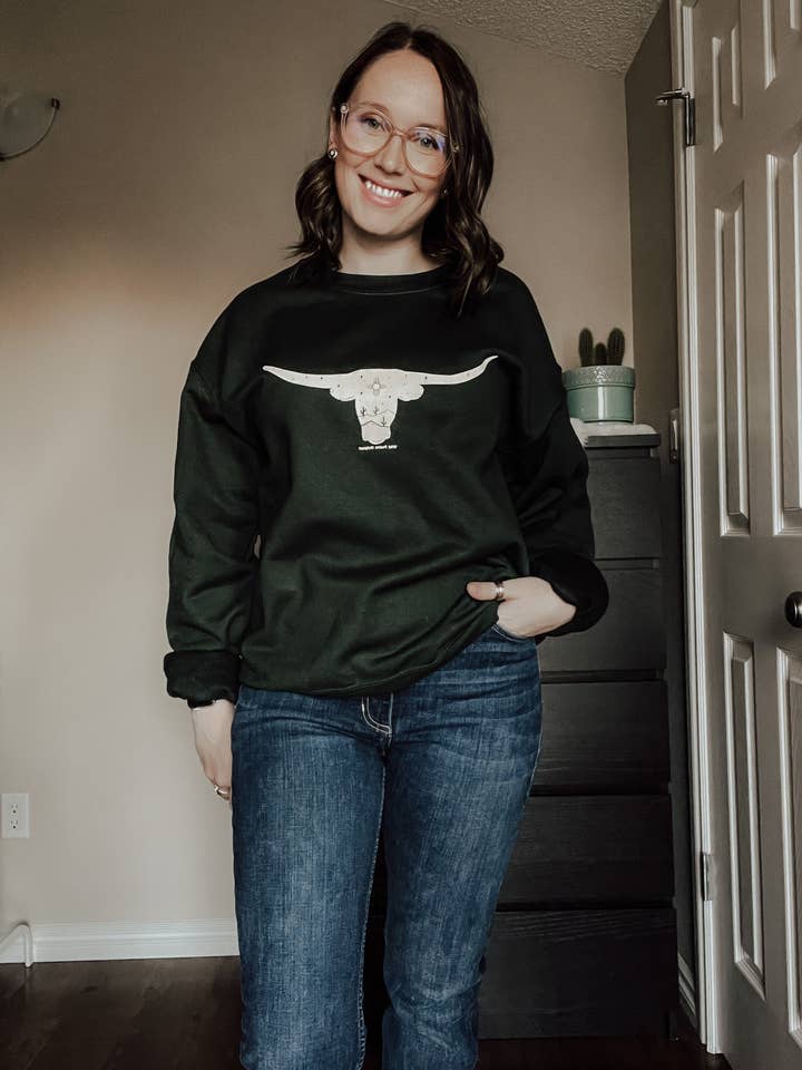 The Texan Crewneck for wholesale by Wild Prairie Outpost