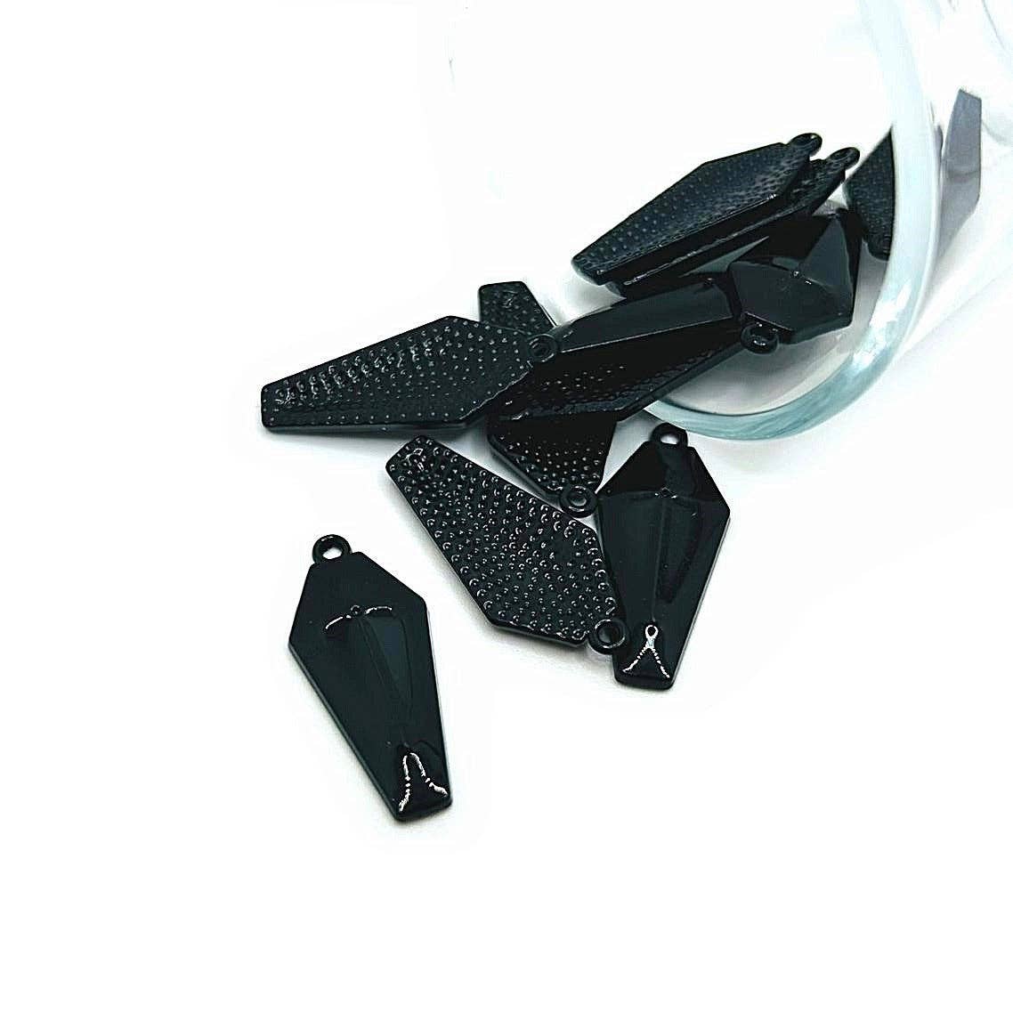 Guerrilla Charm - Wholesale Individual Charm/Pendant - Black Vampire Coffin Charms, 26x11mm0