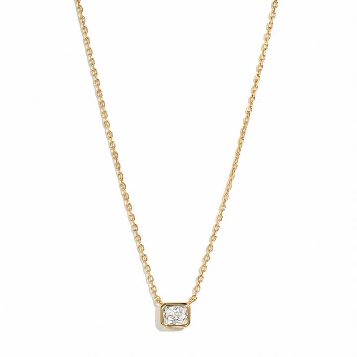 Collier Radiant Bezel pour la vente par Sami Jewels
