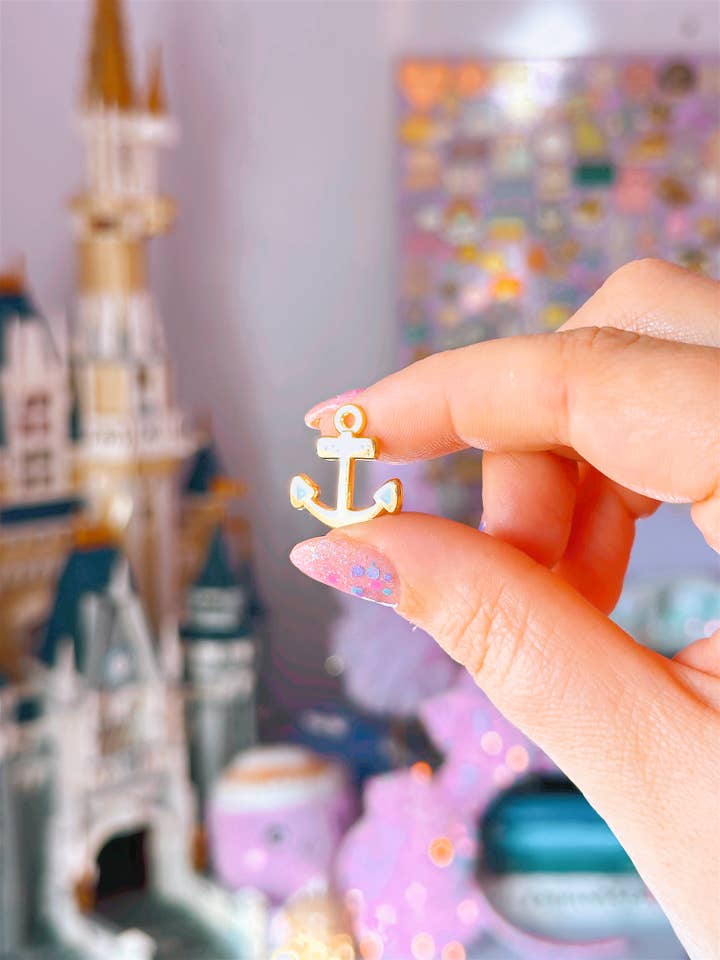 Anchor Gold Mini Enamel Pin for wholesale by Emily Harvey Art