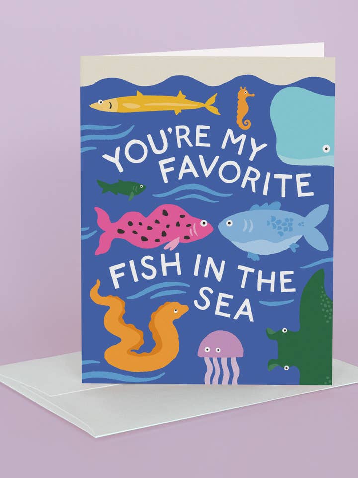 Tarjeta de felicitación de pescado en el mar para venta al por mayor de Idlewild Co.